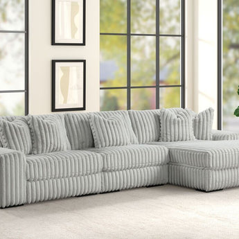 Sunday2 light grey corduroy 3pc sectional
