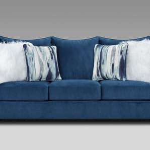 Sink into plush luxury with our velour navy blue sofa. Enjoy quality foam cushion core construction and polyester cover for extraordinary comfort.