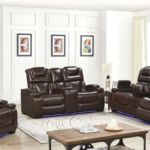Woodland Brown leather 3pc Power Reclining Set. Include sofa, loveseat and recliner.
