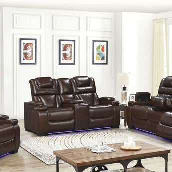 Woodland Brown leather 3pc Power Reclining Set. Include sofa, loveseat and recliner.