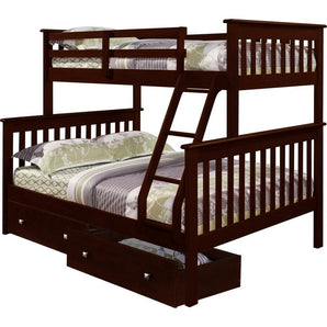 Twin/Full Mission Bunk Bed in Dark Cappuccino