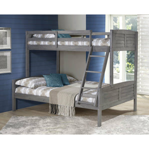 Twin/Full Louver Bunk Bed in Antique Grey
