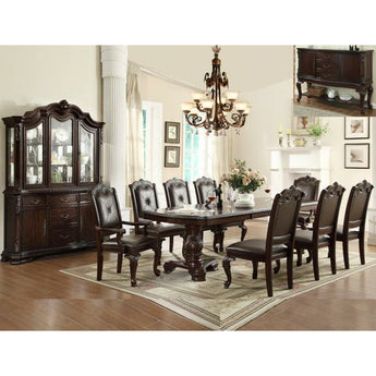 Kiera Dining 9pc Set - Brown