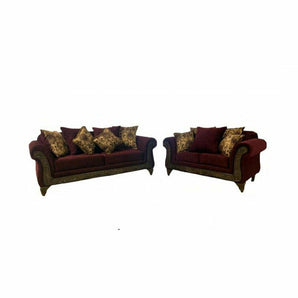 Upholstered Purple Sofa and Loveseat.