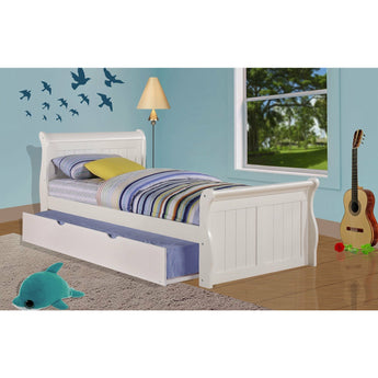 Twin Sleigh Bed in White