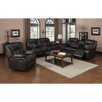 Hudson Brown Reclining Sofa and Loveseat