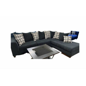 Black Sofa and Chaise Sectional with removable cushions.