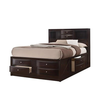 Emily Dark Cherry Bookcase Bed. This beautiful bed has built-in storage essential for any master or guest room.