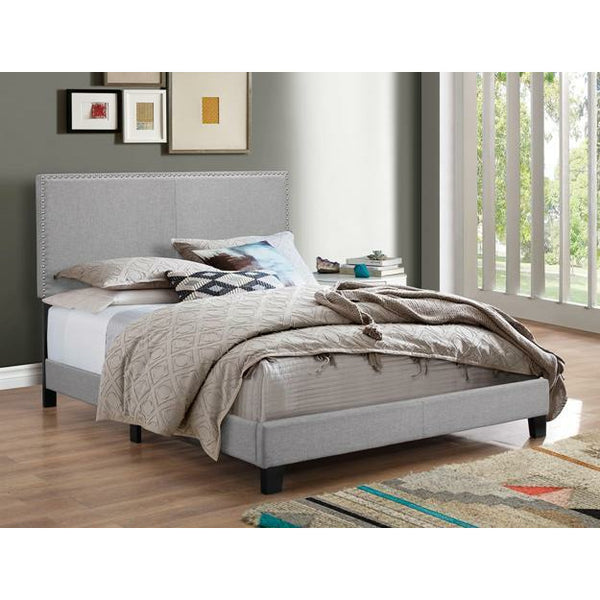 Erin Grey Upholstered Bed - Furnishings4Less