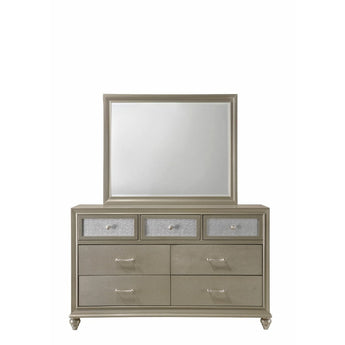 Lila Dresser and Mirror Set in Champagne