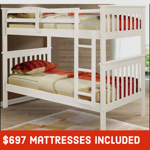 White Mission Twin/Twin Bunk Bed