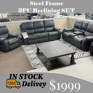 Gray 3 Piece Reclining Set - Keily