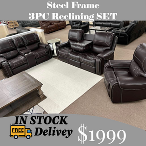 Brown 3-Piece Reclining Set - Keily