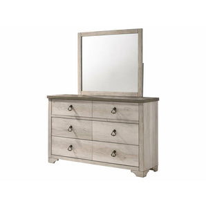 Patterson 6 Drawer Dresser & Mirror Combo in Light Grey Finish