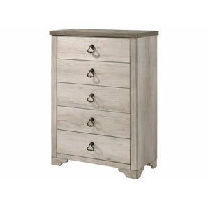 Patterson 5 Drawer Chest in Light Grey Finish