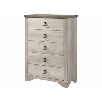 Patterson 5 Drawer Chest in Light Grey Finish