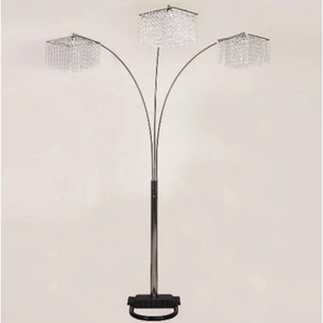 Glass Floor Lamp - Black/Silver