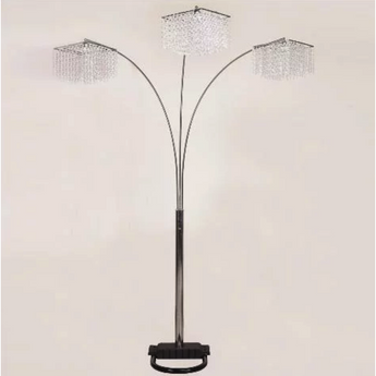 Glass Floor Lamp - Black/Silver