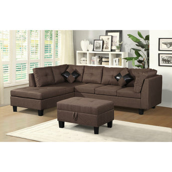 Townsend Sectional with Ottoman in Brown