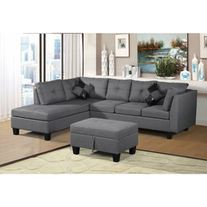 Townsend Sectional with Ottoman in Grey