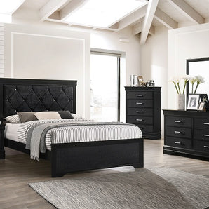 Amalia 5 Piece Bedroom Set in Black Finish