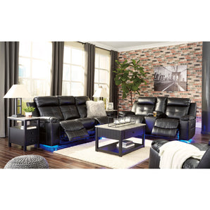 2 PC Black Reclining Sofa and Loveseat