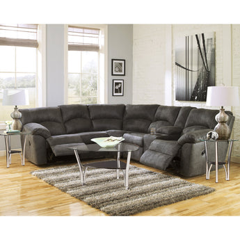 Grey Motion Reclining Sectional - Ashley. 