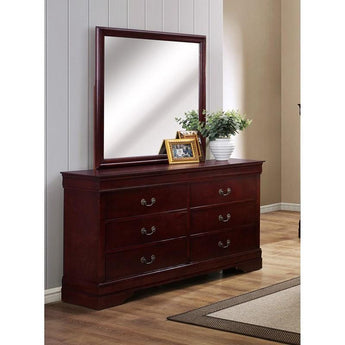 Louis Philip 6 Drawer Dresser & Mirror in Cherry