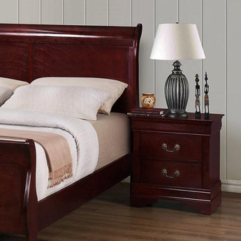 Louis Philip 2-Drawer Nightstand in Cherry