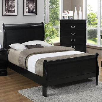 Louis Philip Sleigh Bed in Black