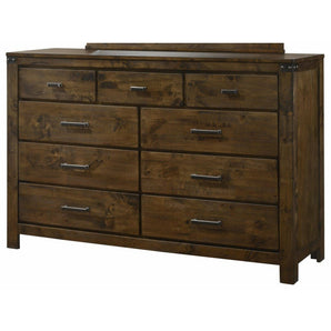 Curtis 9-Drawer Dresser in Rustic Brown