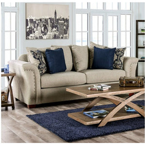 Beige/Navy Sofa - Belsize