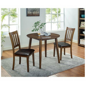 3 Piece Dark Brown Dining Set. 2 chairs and 1 table.