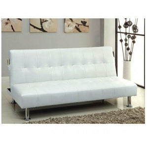 Leatherette White Futon Sofa - Bulle