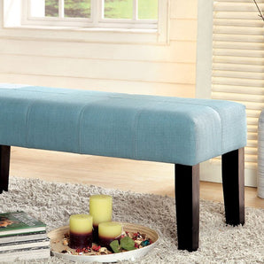 Bury Leatherette Bench in Blue