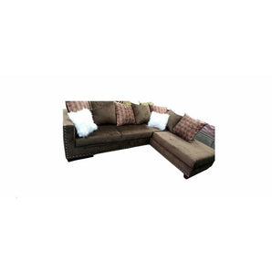 Brown Sofa and Chaise Sectional.