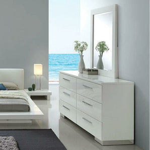 Christie White 6-Drawer Dresser & Mirror 