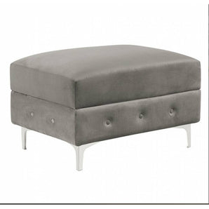 Button Tufted Gray Ottoman - Ciabattoni