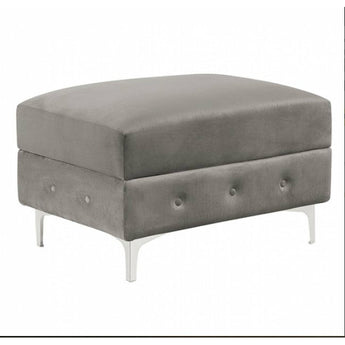 Button Tufted Gray Ottoman - Ciabattoni