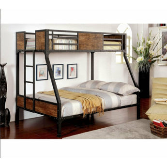 Industrial Styled Black Twin/Full Bunk Bed - Clapton