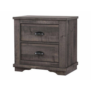 Coralee 2-Drawer Nightstand in Driftwood Grey