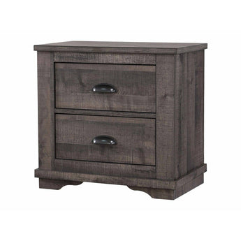 Coralee 2-Drawer Nightstand in Driftwood Grey