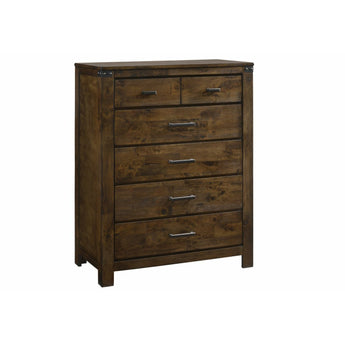 Curtis 6 Drawer Chest in Rustic Brown