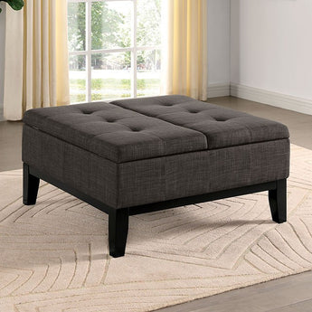 Split Lid Gray Storage Ottoman - Fazio