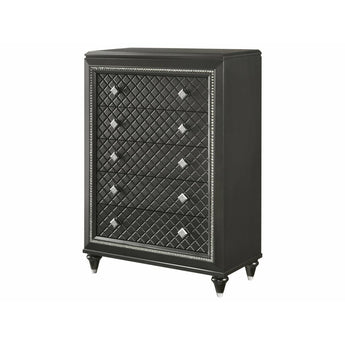 Giovani Glam 5 Drawer Chest Black