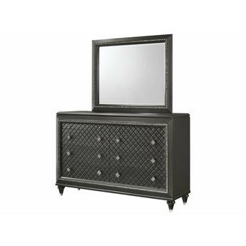 Giovani Black 8 Drawer Dresser and Mirror Set