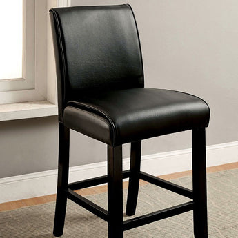 Gladstone Counter Height Chair in Black- stylish upholstered back and seat, leatherette parson chair