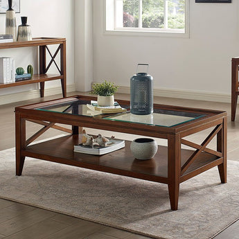 Tempered Glass Top Coffee Table - Izar