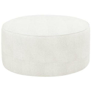 Jaizel Grey Ottoman with Castors. The neutral, sophisticated Jaizel chair layers classic button tufting, textured and patterned fabrics, weathered woods, and clean lines to bring you a comfortable, enchanting look that pairs just as effortlessly in a formal living room 
