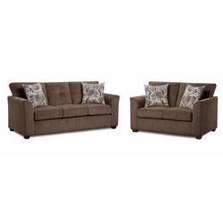 Claudia Sofa with 2 Accent Pillows - Chocolate Nader's Furniture